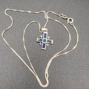 Jerusalem cross necklace silver